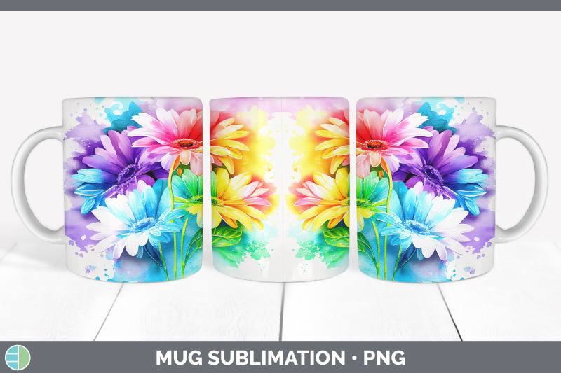 rainbow-daisy-flowers-mug-wrap-sublimation-coffee-cup-designs-bundle