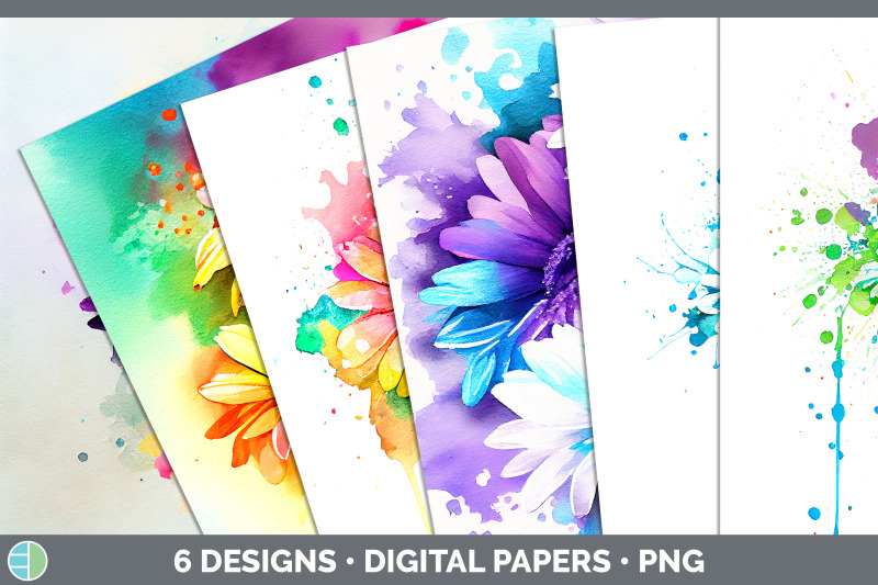 rainbow-daisy-flowers-paper-backgrounds-digital-scrapbook-papers-des