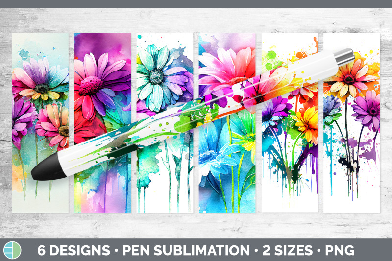 rainbow-daisy-flowers-pen-wrap-sublimation-epoxy-pen-designs-bundle