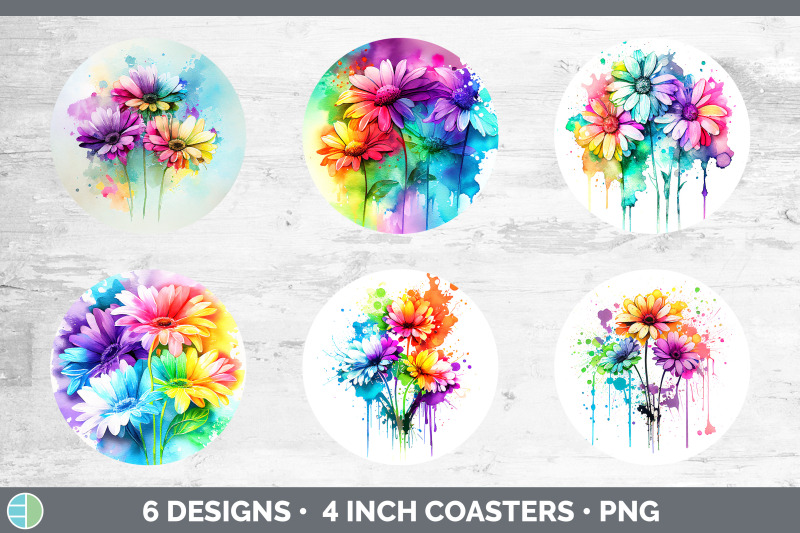 rainbow-daisy-flowers-round-coaster-sublimation-coaster-designs-bund