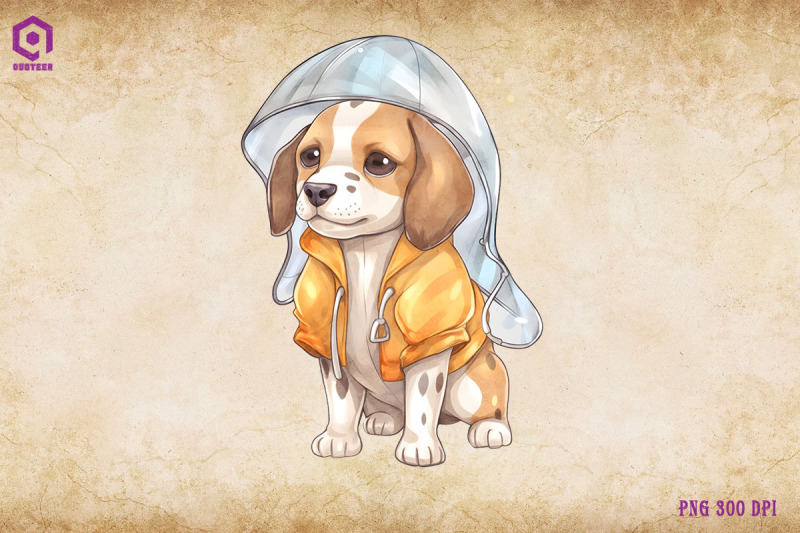beagle-dog-wearing-raincost