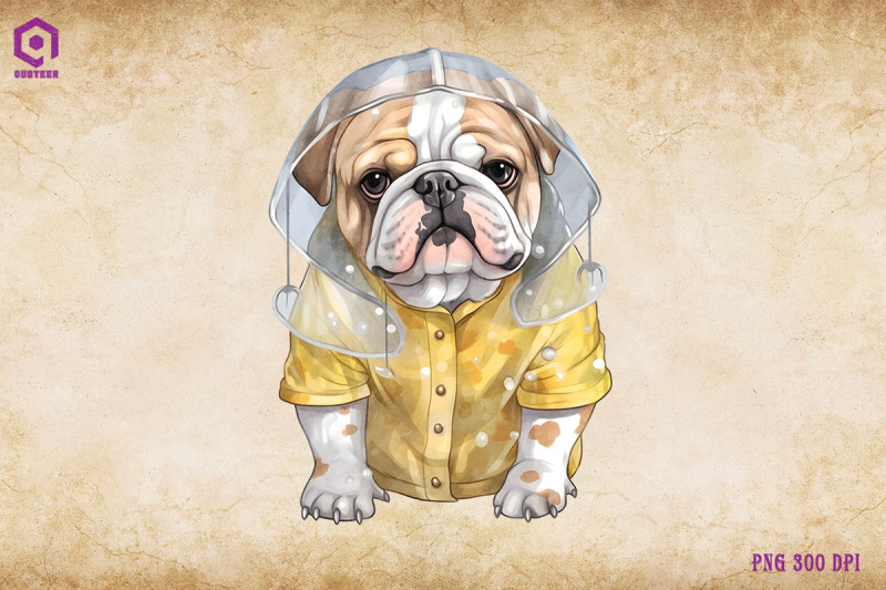 bulldog-dog-wearing-raincost