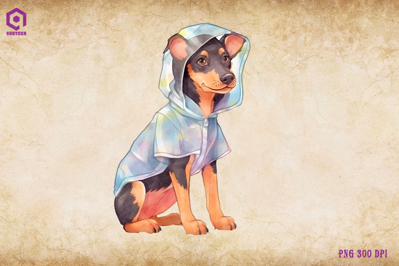 doberman-pinscher-dog-wearing-raincost
