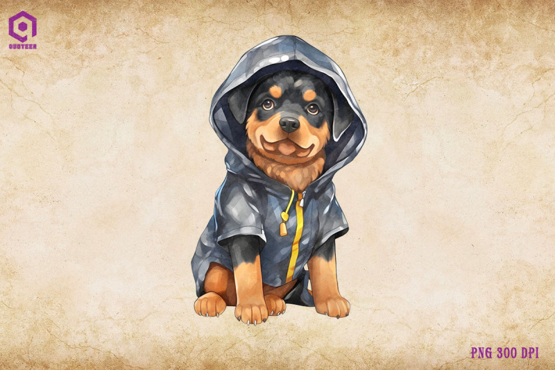 rottweiler-dog-wearing-raincost