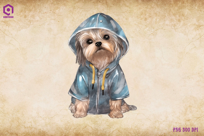 yorkshire-terrier-dog-wearing-raincost