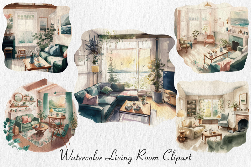 watercolor-living-room-clipart