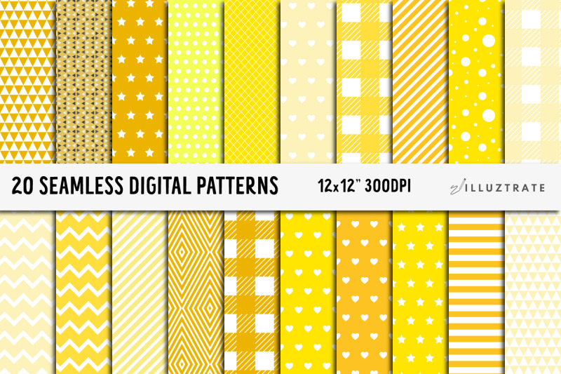 yellow-digital-paper-pack-seamless-patterns-seamless-paper