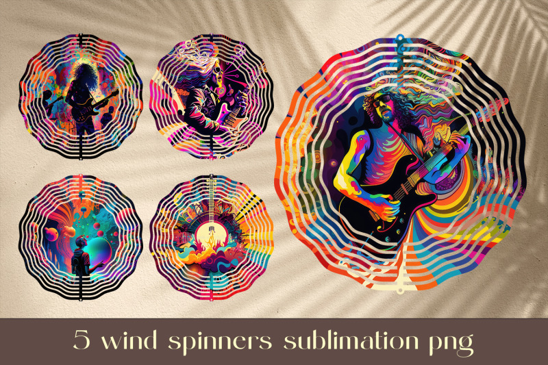 music-wind-spinner-sublimation-pop-art-animal-design-png