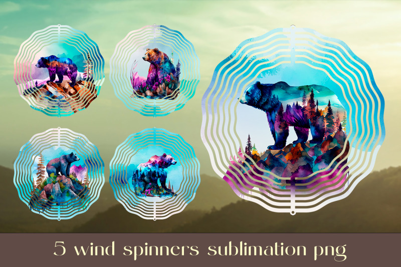 bear-wind-spinner-sublimation-floral-animal-design