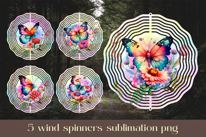 butterfly-wind-spinner-sublimation-floral-animal-design