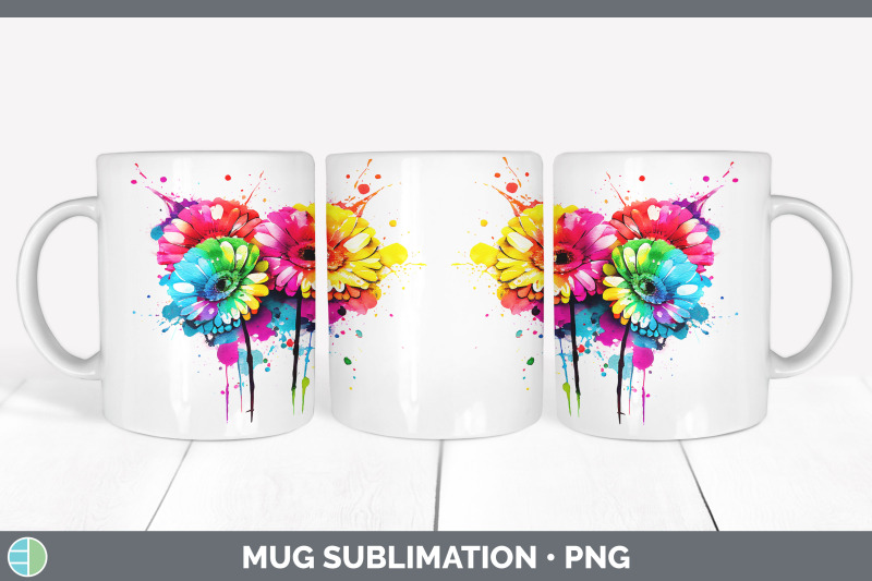 rainbow-gerbera-daisy-flowers-mug-wrap-sublimation-coffee-cup-design