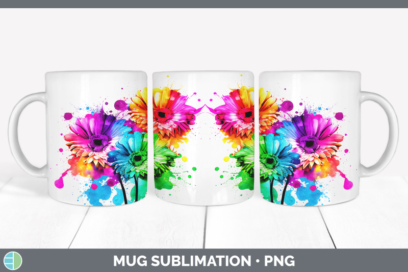 rainbow-gerbera-daisy-flowers-mug-wrap-sublimation-coffee-cup-design