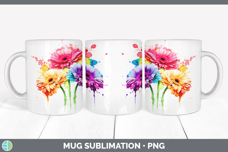 rainbow-gerbera-daisy-flowers-mug-wrap-sublimation-coffee-cup-design