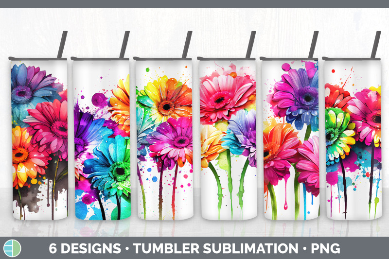 rainbow-gerbera-daisy-flowers-tumbler-sublimation-20-oz-skinny-tumbl