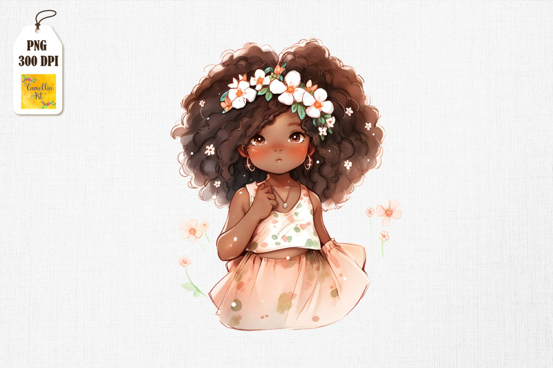 adorable-afro-baby-girl-watercolor-bundle