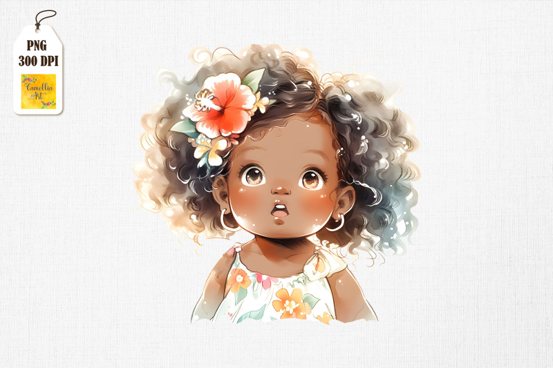 adorable-afro-baby-girl-watercolor-bundle