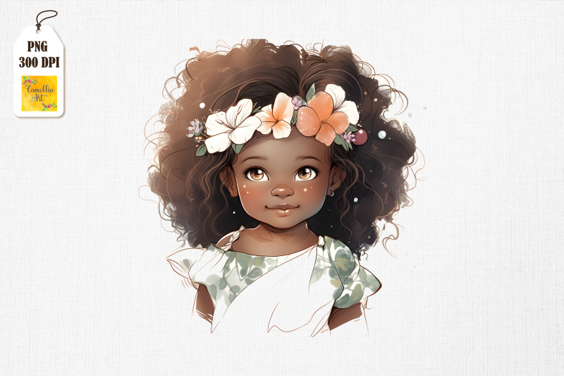 adorable-afro-baby-girl-watercolor-bundle