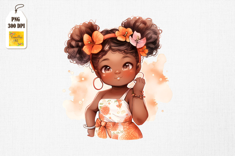 adorable-afro-baby-girl-watercolor-bundle