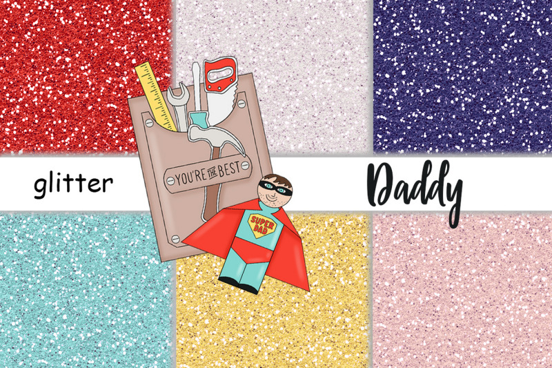 fathers-day-digital-paper-bright-glitter-textures