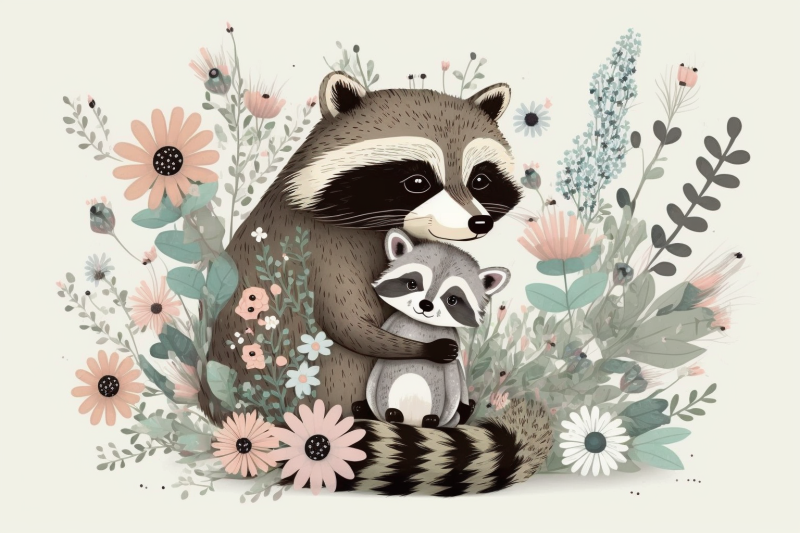 scandinavian-mom-and-baby-raccoon