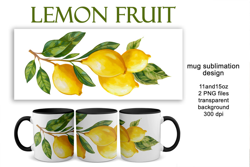 mug-sublimation-design-with-yellow-lemons