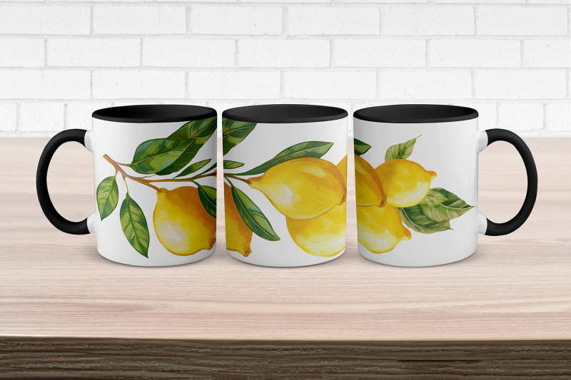 mug-sublimation-design-with-yellow-lemons