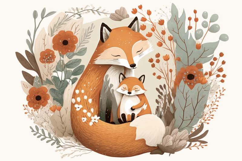 scandinavian-mom-and-baby-fox
