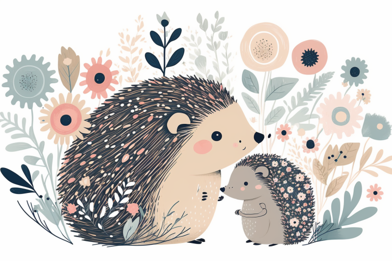 scandinavian-mom-and-baby-hedgehog