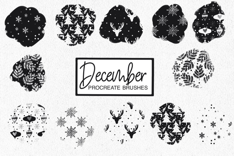 december-pattern-brushes-winter-procreate-brushes