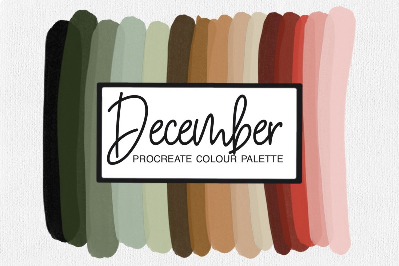 december-procreate-color-palette-winter-color-palette