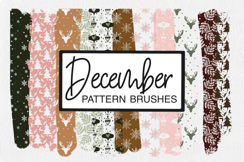 december-design-collection-brushes-clipart-and-patterns