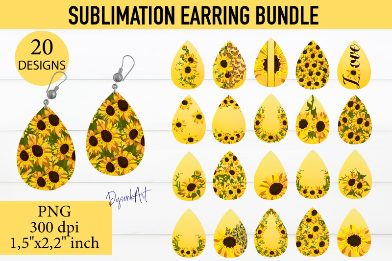 sunflowers-teardrop-earring-sublimation-bundle
