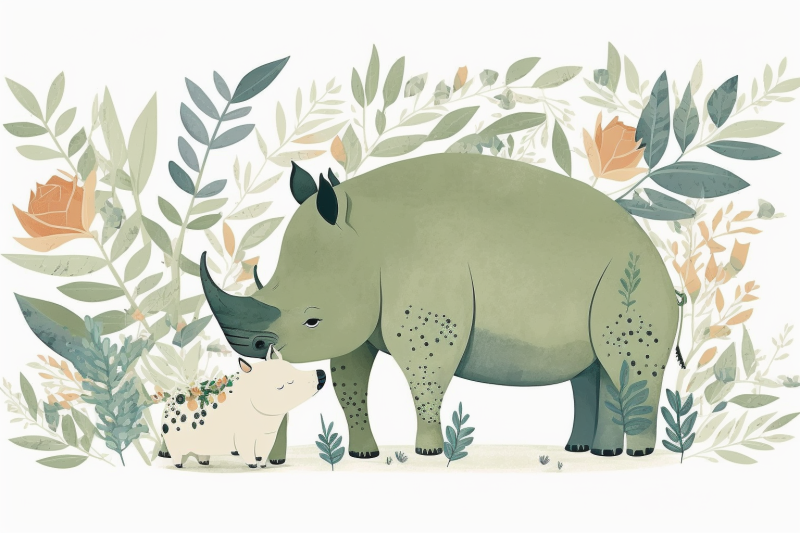 scandinavian-mom-and-baby-rhinoceros