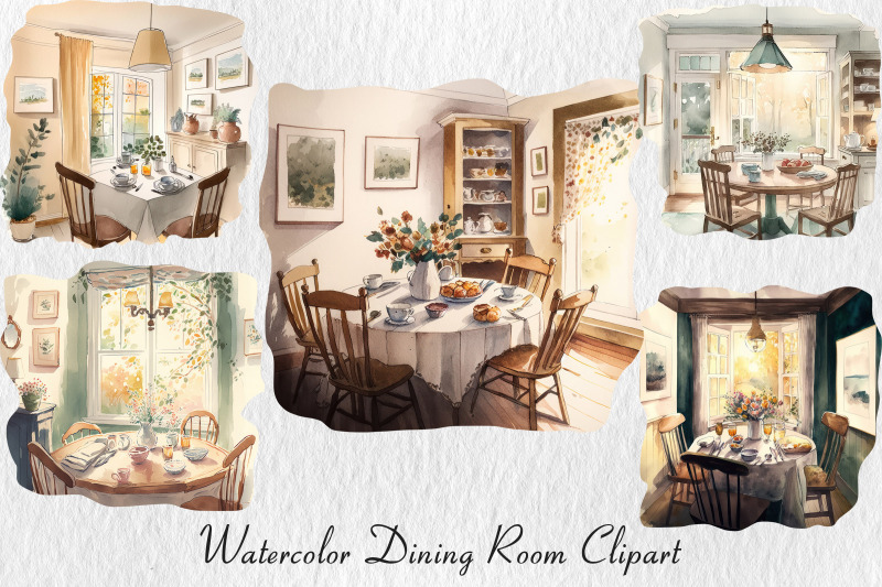 watercolor-dinning-room-clipart