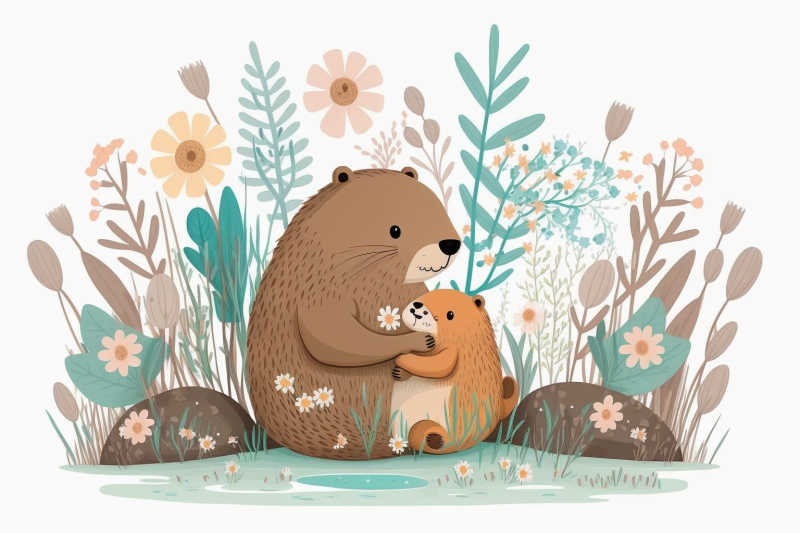 scandinavian-mom-and-baby-beaver