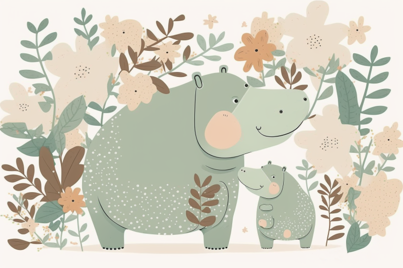 scandinavian-mom-and-baby-hippopotamus