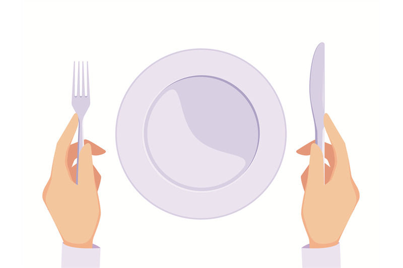 hands-with-plate-restaurant-background-person-holding-knife-and-fork