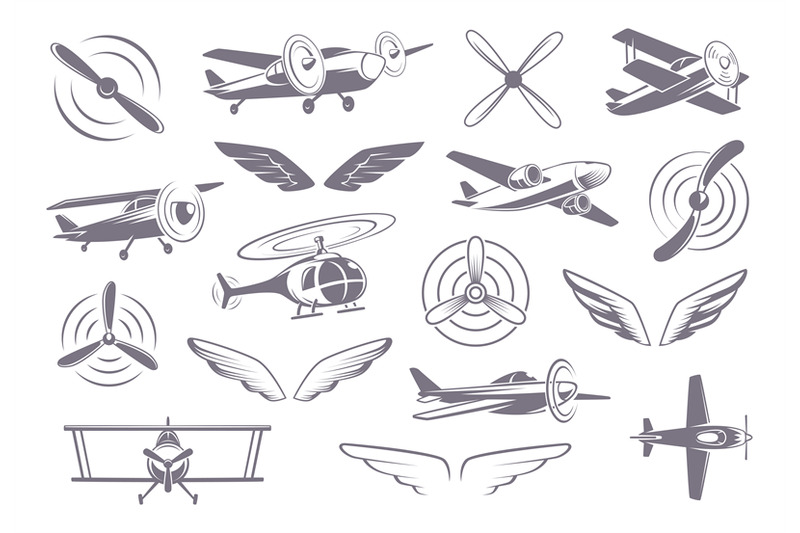 avia-badges-propellers-wings-airplanes-helicopters-stylized-symbols-f