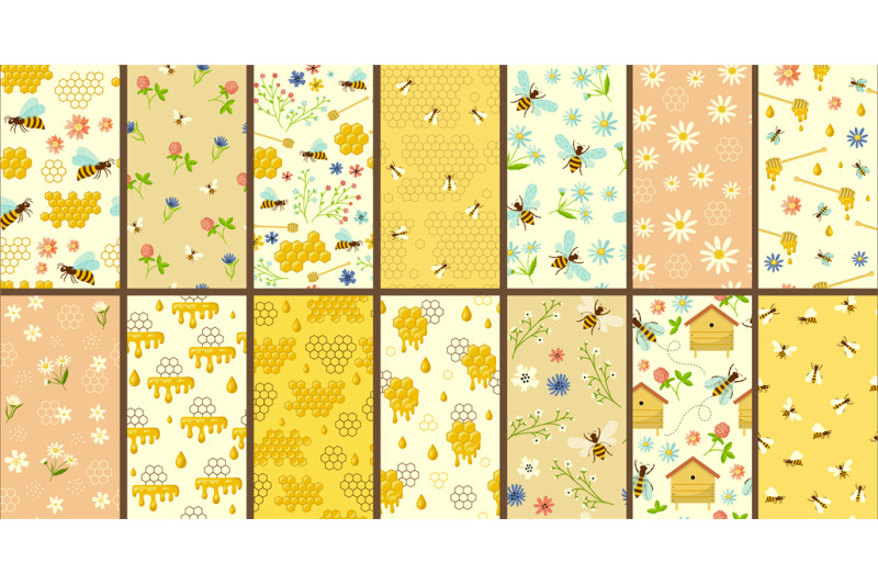 bees-pattern-apiary-honeycombs-and-bees-collection-recent-vector-cart