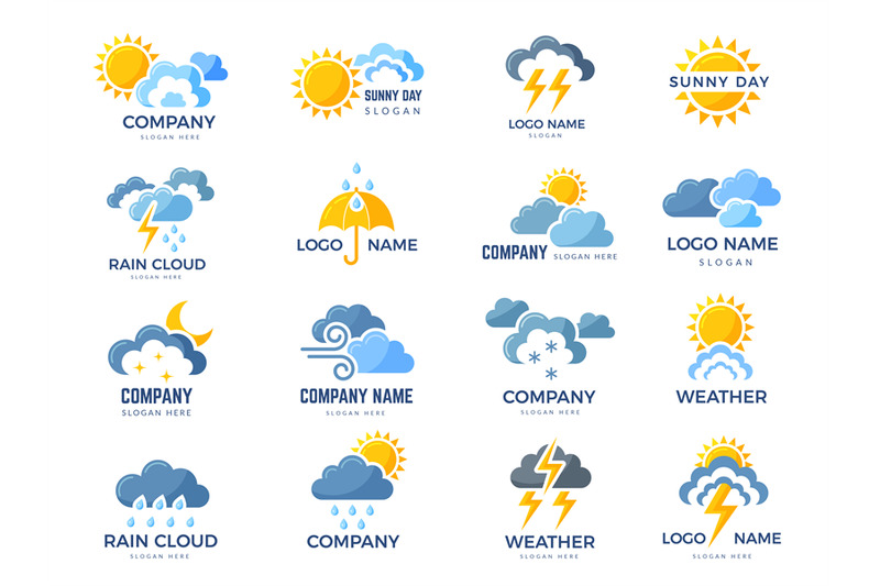 weather-symbols-business-stylized-logo-template-with-icons-clouds-sun