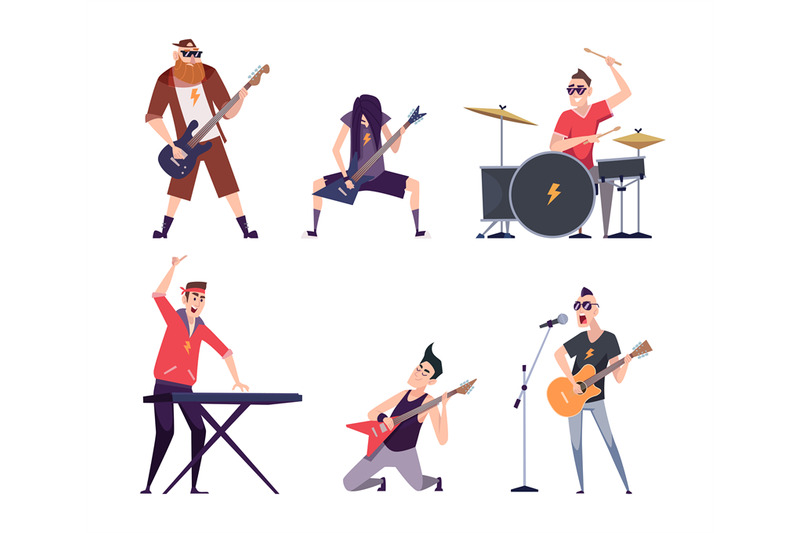 rock-band-expressive-characters-musicians-drummers-in-action-poses-wi