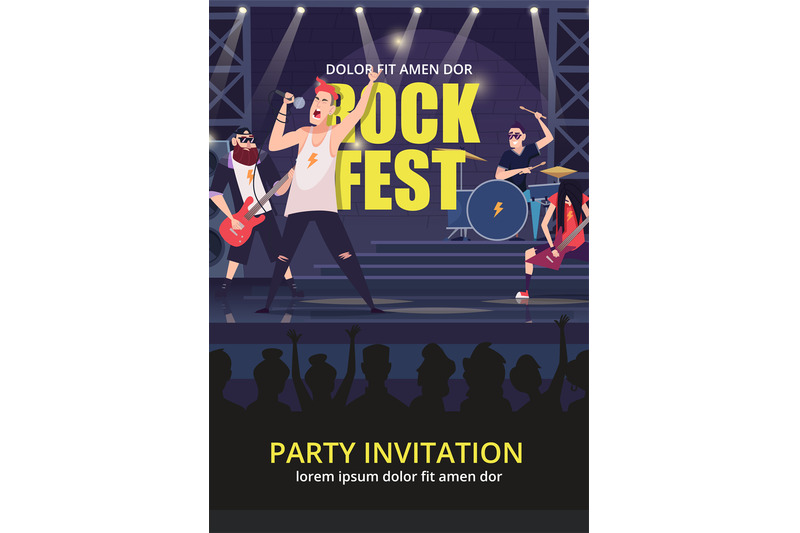 rock-party-invitation-print-poster-design-for-music-rock-performance