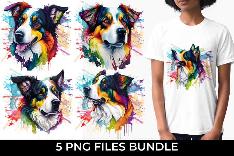 rainbow-australian-shepherd-dog-watercolor-bundle