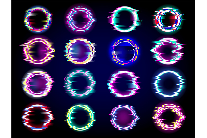 glitches-collection-neon-glowing-circle-glitches-templates-pixel-ring