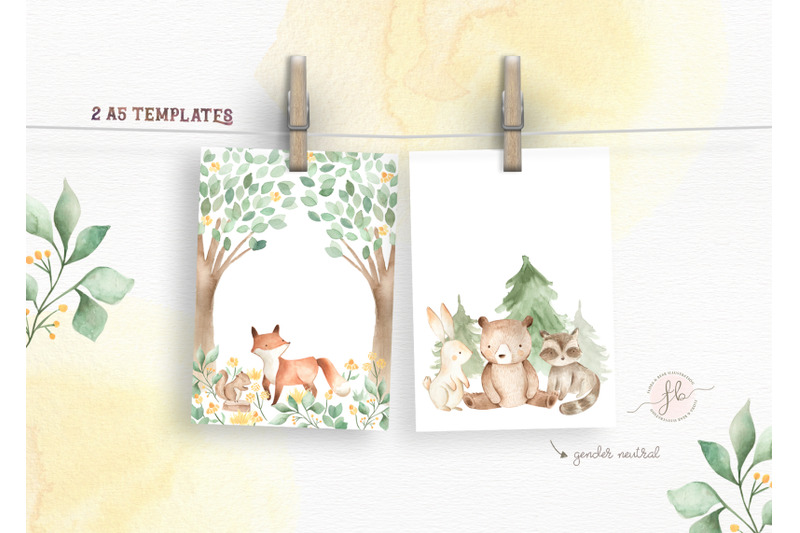woodland-animals-watercolor-set