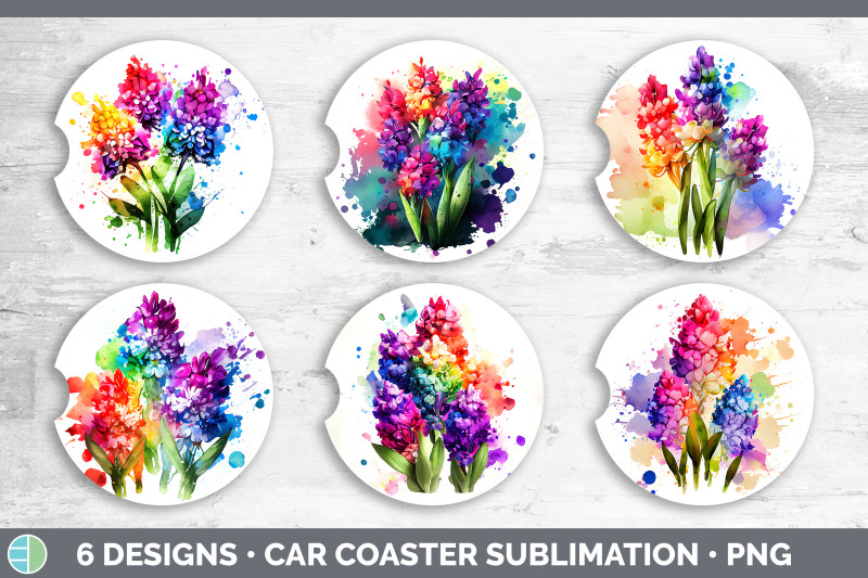 rainbow-hyacinth-flowers-car-coaster-sublimation-coaster-designs-bun