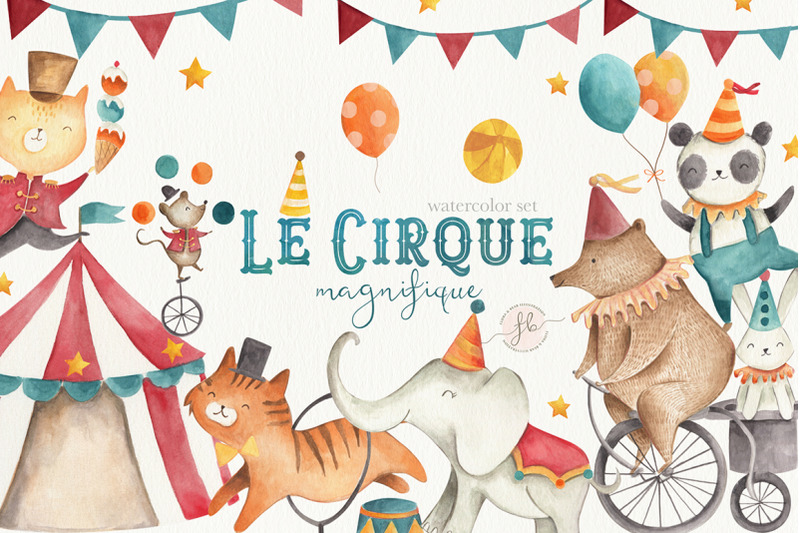 circus-animals-watercolor-set