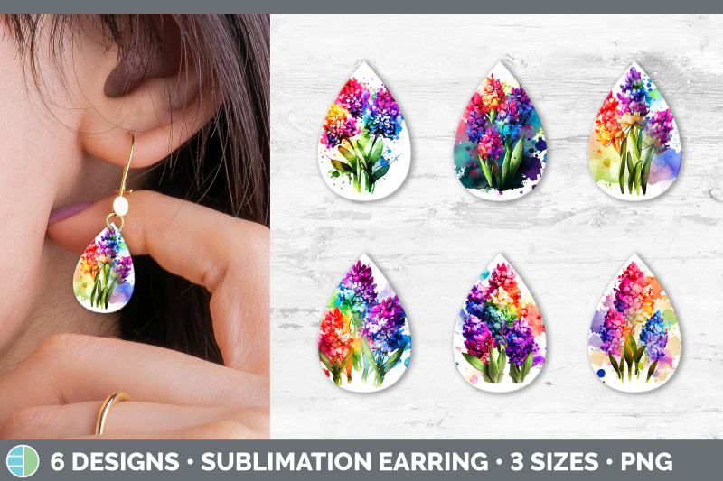 rainbow-hyacinth-flowers-teardrop-earrings-sublimation-earrings-desi