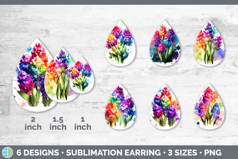 rainbow-hyacinth-flowers-teardrop-earrings-sublimation-earrings-desi