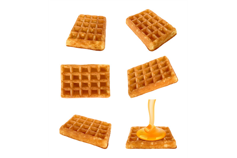 viennese-waffles-tasty-baking-desserts-food-decent-vector-crispy-squ